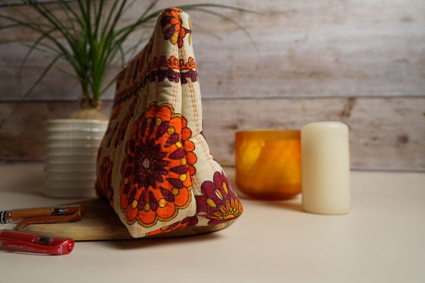 Petite trousse triangle "mandala" rayé – Image 3
