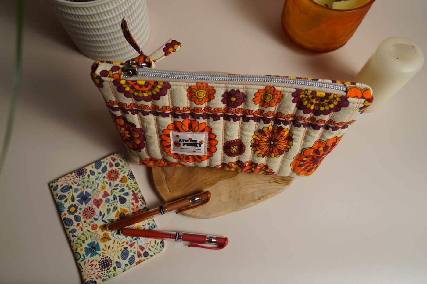 Petite trousse triangle "mandala" rayé – Image 4