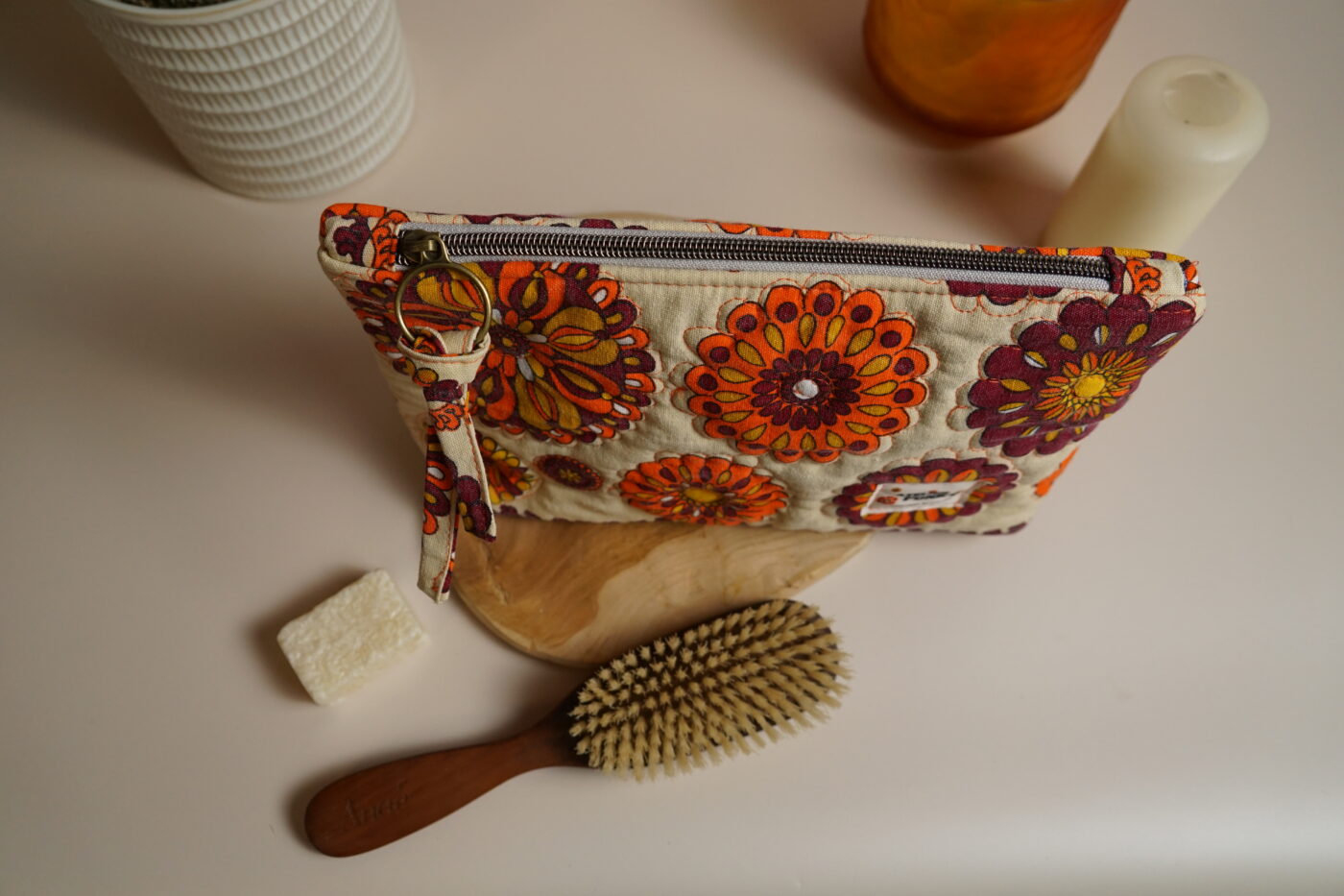 Petite trousse triangle "mandala" jean – Image 2