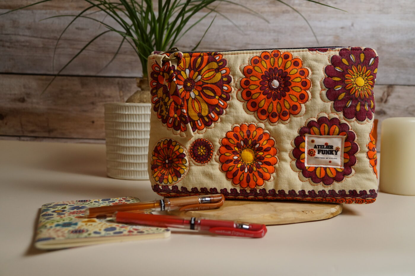 Petite trousse triangle "mandala" jean – Image 5