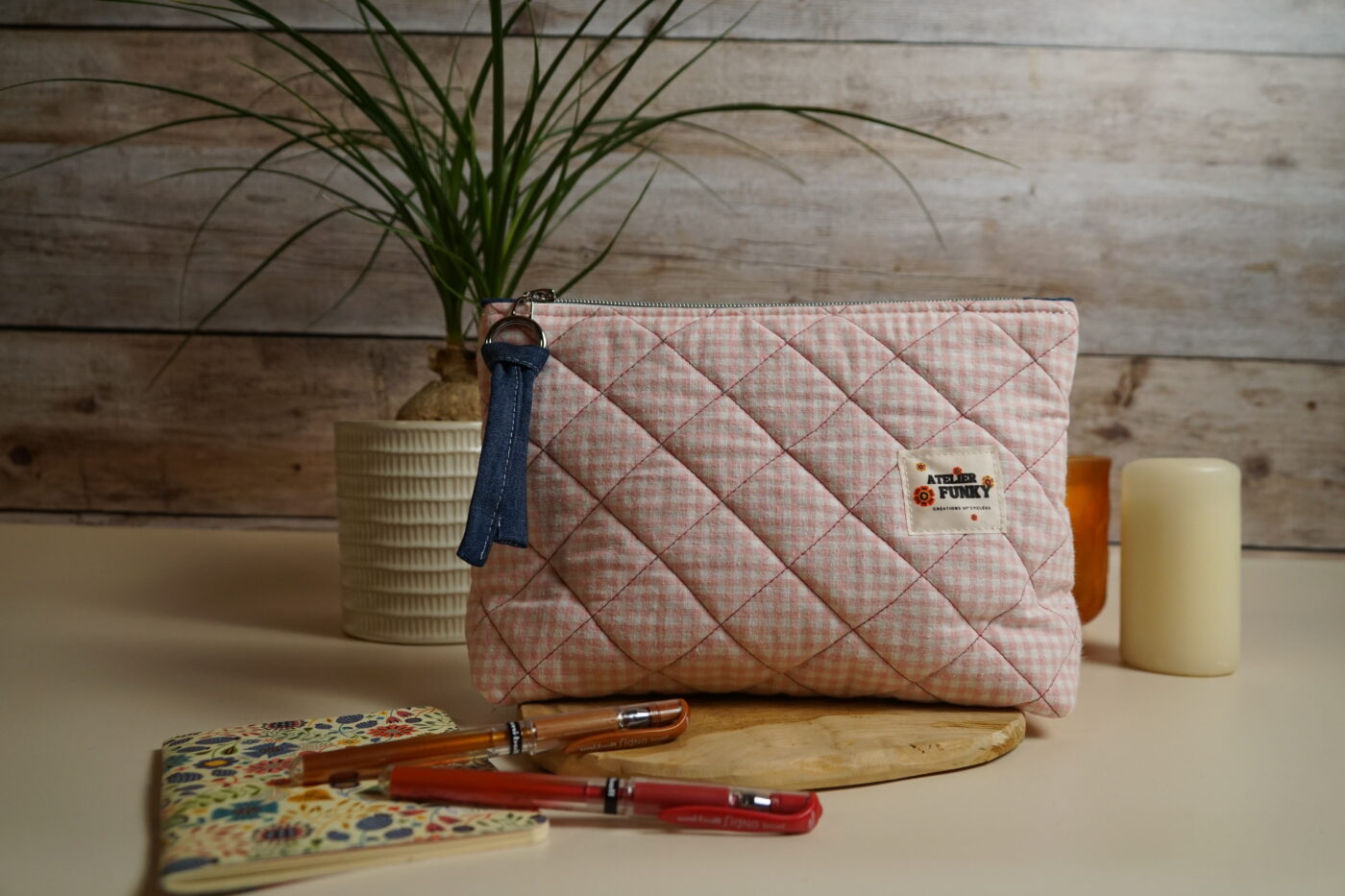 NEW Petite trousse triangle vichy rose NEW – Image 5