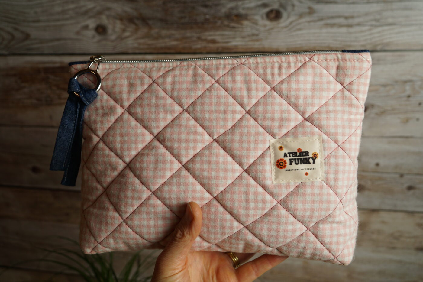 NEW Petite trousse triangle vichy rose NEW – Image 8