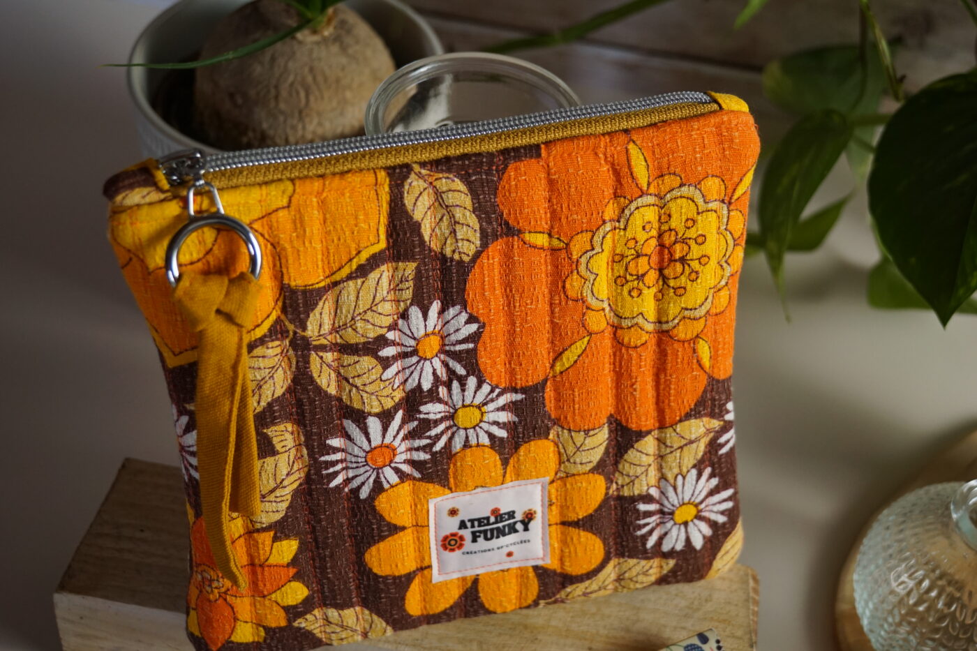 Pochette plate "orange flower" – Image 3