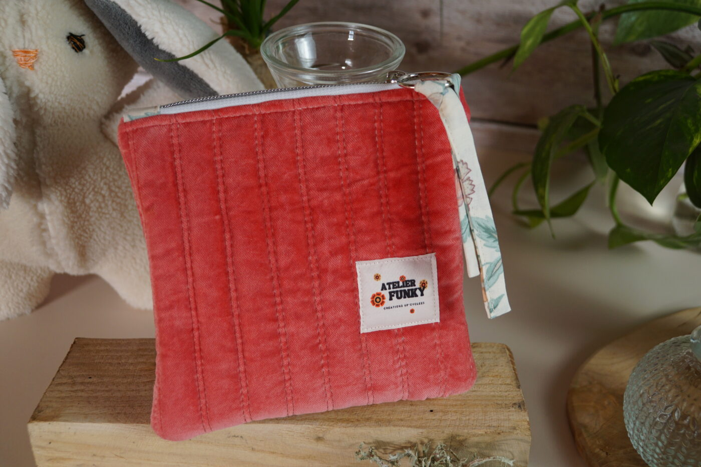 NEW Pochette plate velours rose NEW
