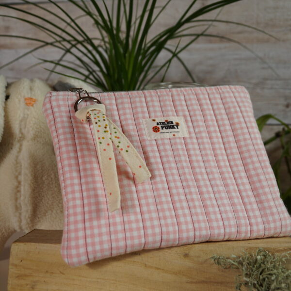 NEW Pochette plate vichy rose NEW