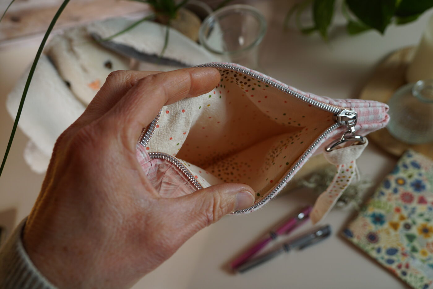 NEW Pochette plate vichy rose NEW – Image 4
