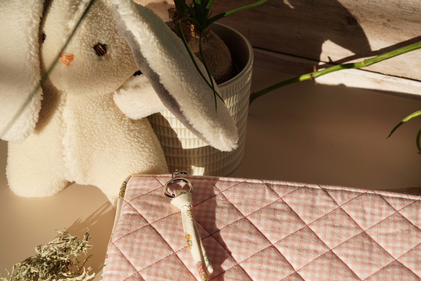 NEW Pochette passepoilée vichy rose NEW – Image 4