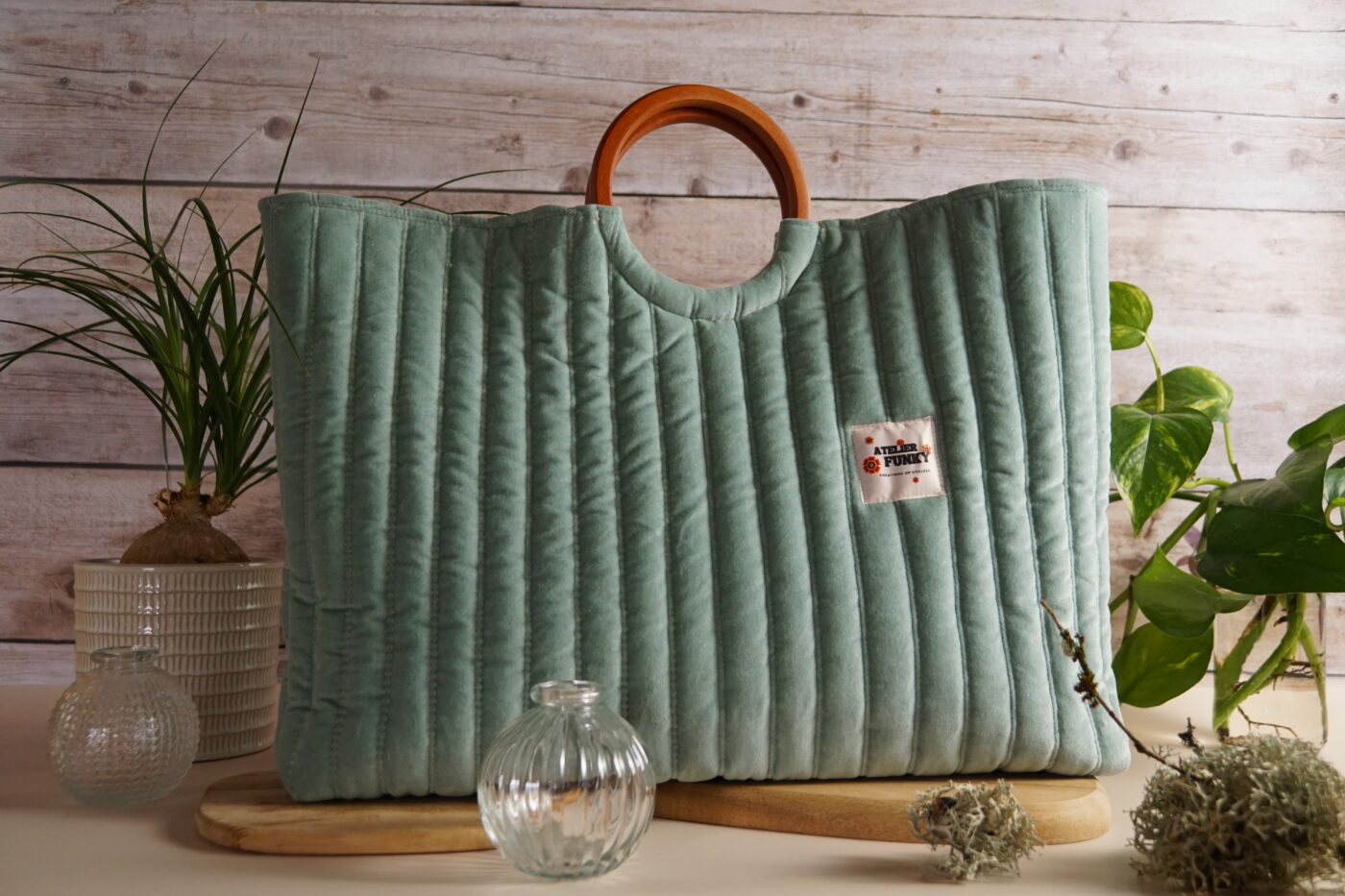 NEW Sac cabas velours bleu NEW