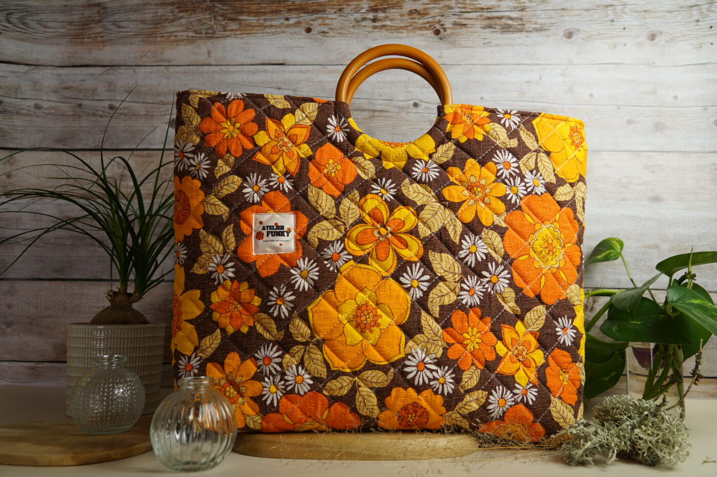 Sac cabas "orange flower"