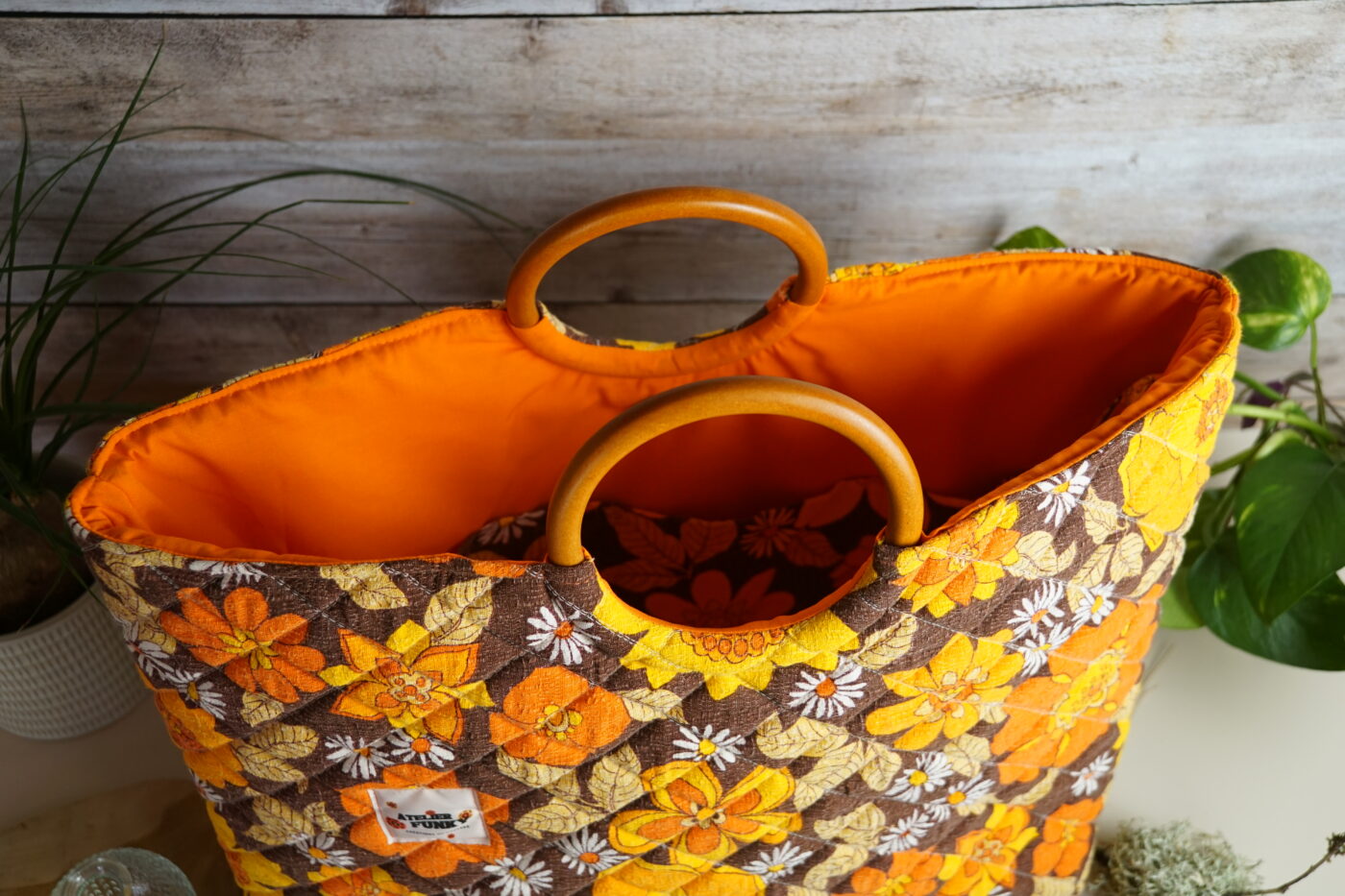 Sac cabas "orange flower" – Image 3