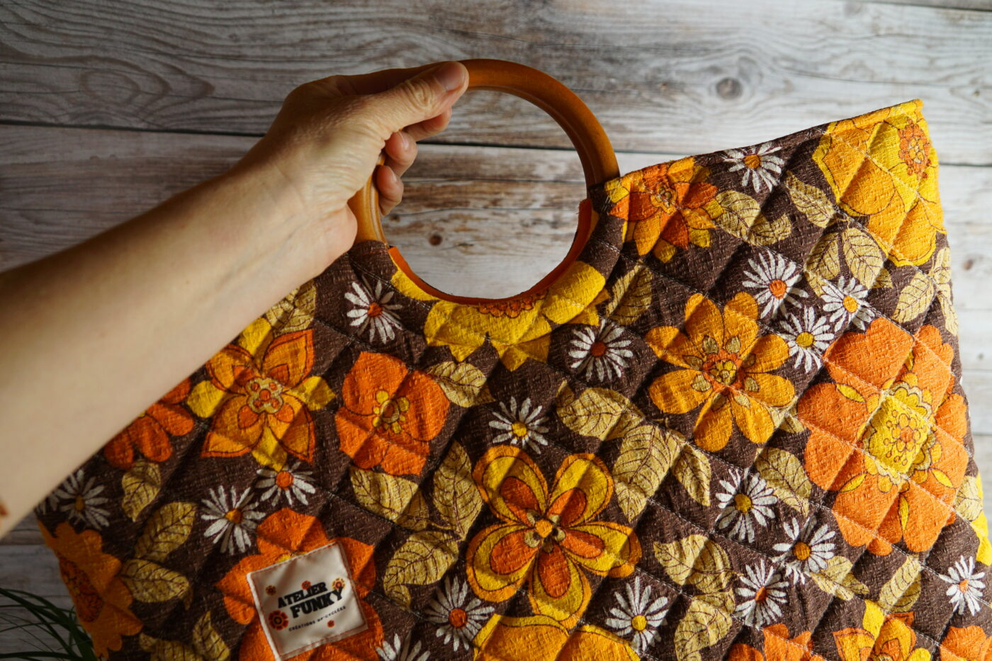 Sac cabas "orange flower" – Image 7